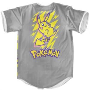 Pokemon The Electrifying Pikachu Awesome Gray Baseball Jersey