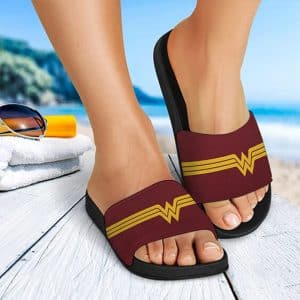 DC Comics Hero Wonder Woman Logo Stylish Slide Sandals