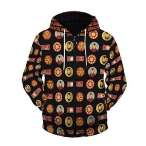 The Invincible Iron Man Tony Stark Awesome Pattern Zip Up Hoodie
