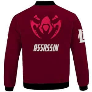League Of Legends Assassin Role Icon Maroon Bomber Jacket