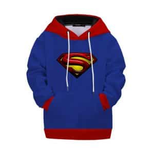 DC Comics Superman Emblem Logo Costume Style Kids Hoodie